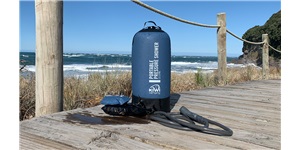 The Kiwi Camping 12 Litre Portable Pressure Shower Is Perfect For Campsites or at the beach