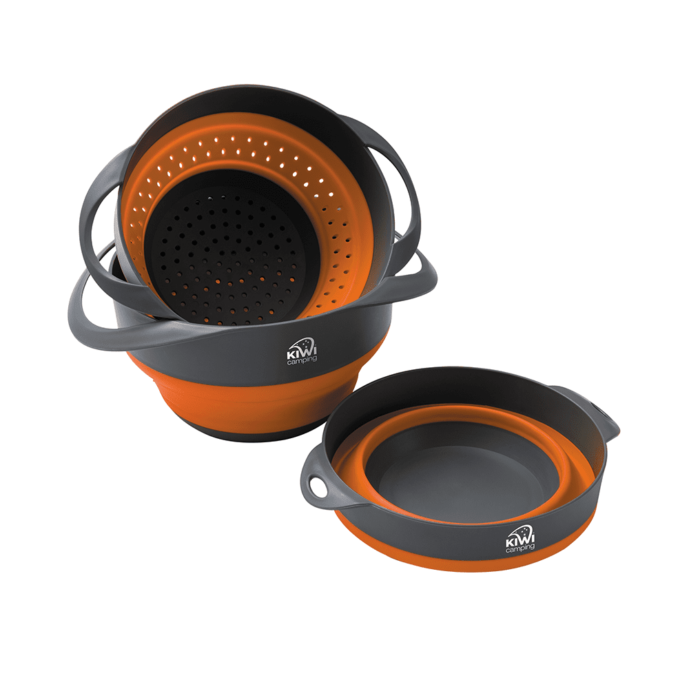 kiwi camping collaspible bowl and colander set KC012 152