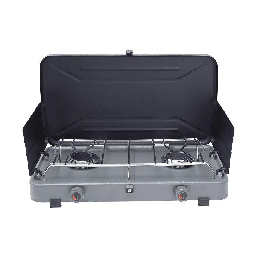 kiwi camping compact lpg two burner stove KC002 001
