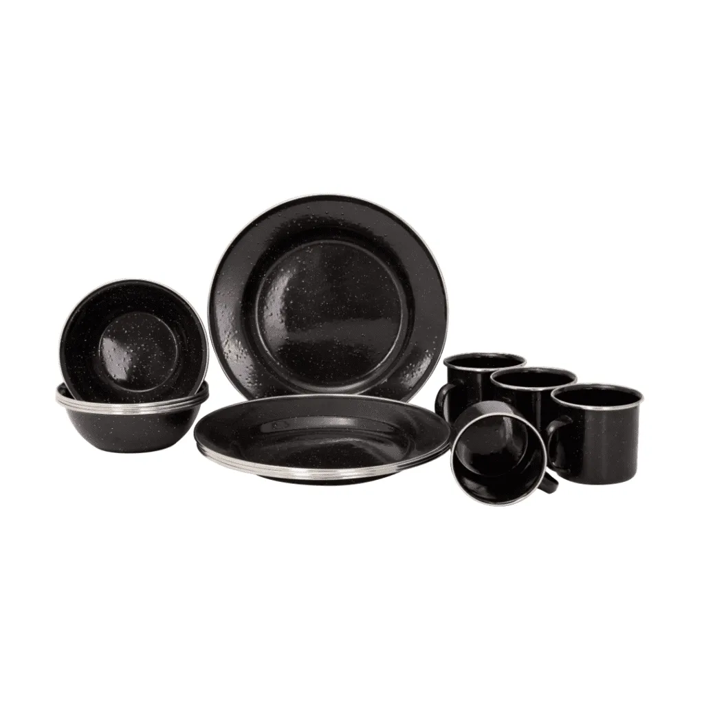 kiwi camping 12 piece enamel dining set KC012 165