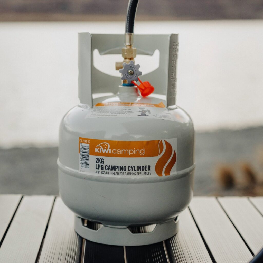 kiwi camping 2kg camping cylinder insitu