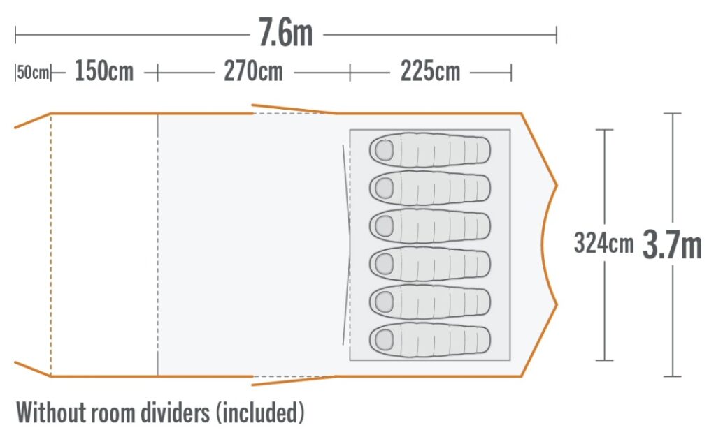 kiwi camping tui 6 without room dividers