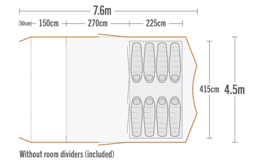 kiwi camping tui 8 air tent no dividers KC072 754