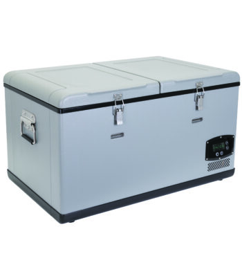 gasmate 75l dual zone fridge freezer closed right angle GM009 030 scaled